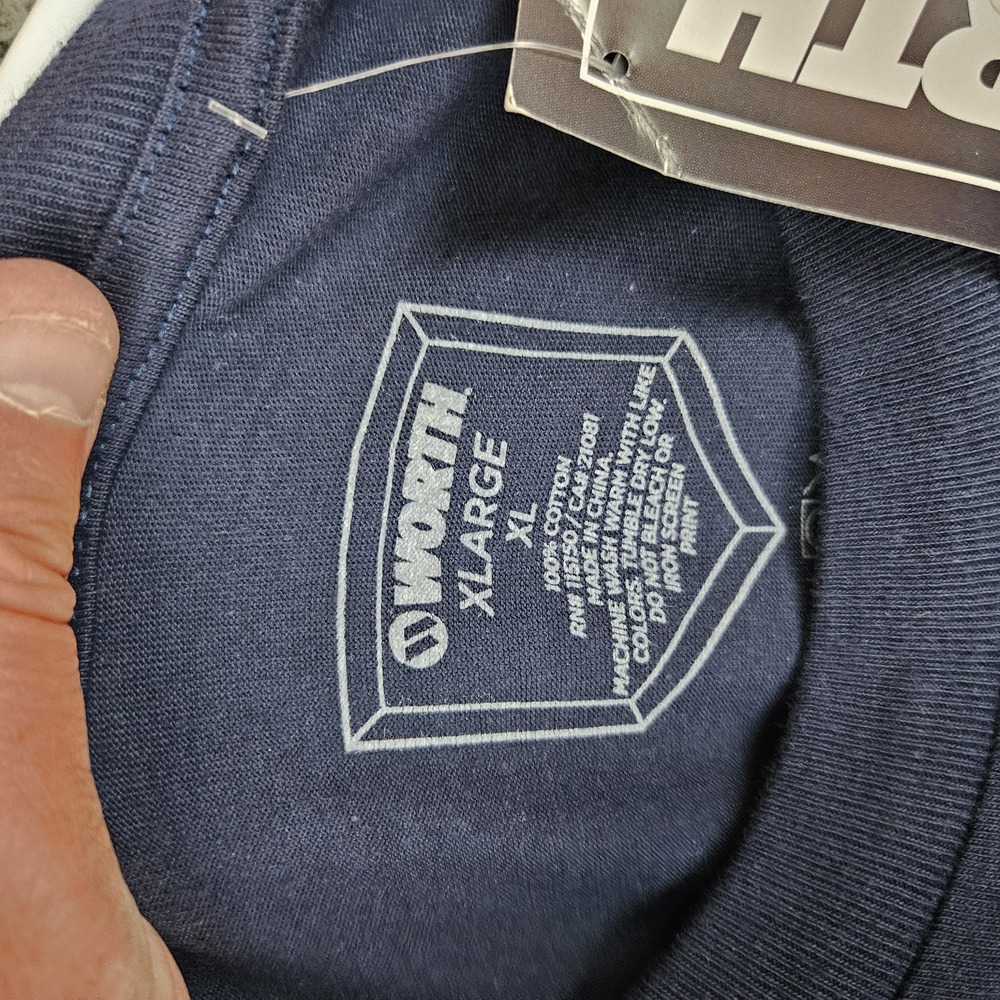 Worth TShirt Mens XL Blue Graphic Logo Crewneck Athletic‎ - Picture 6 of 8